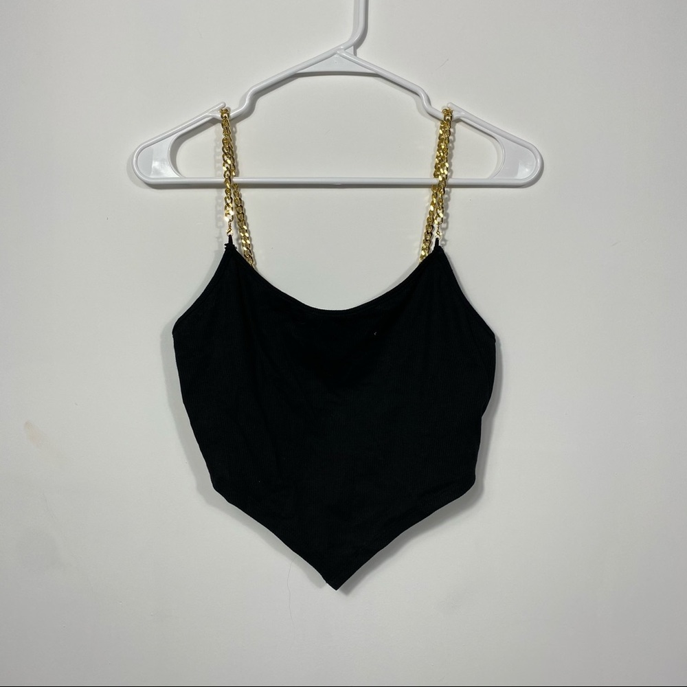 Gold chain cropped bandana top